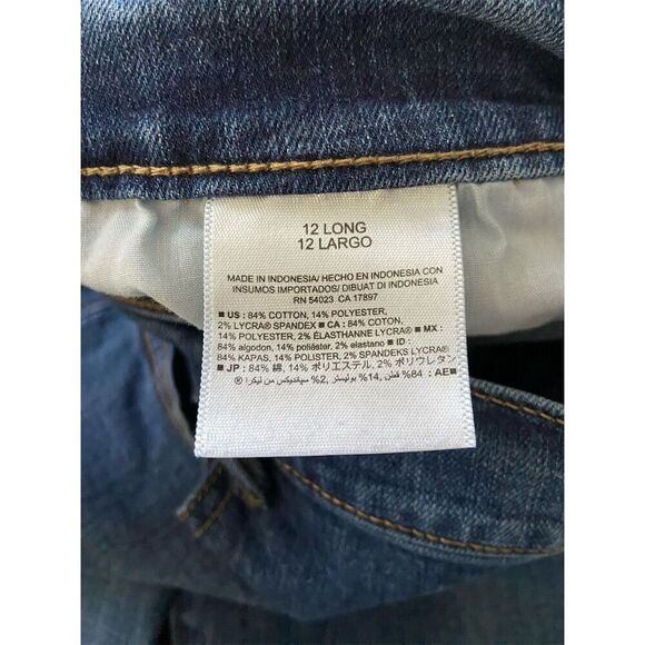 Old Navy Curvy Profile Mid Rise Jeans Blue Size 12 Long Slim Straight Leg - Picture 4 of 11